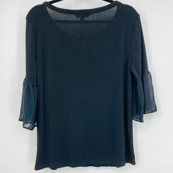 Ellen Tracy Black Blouse Size L - Picture 6 of 8